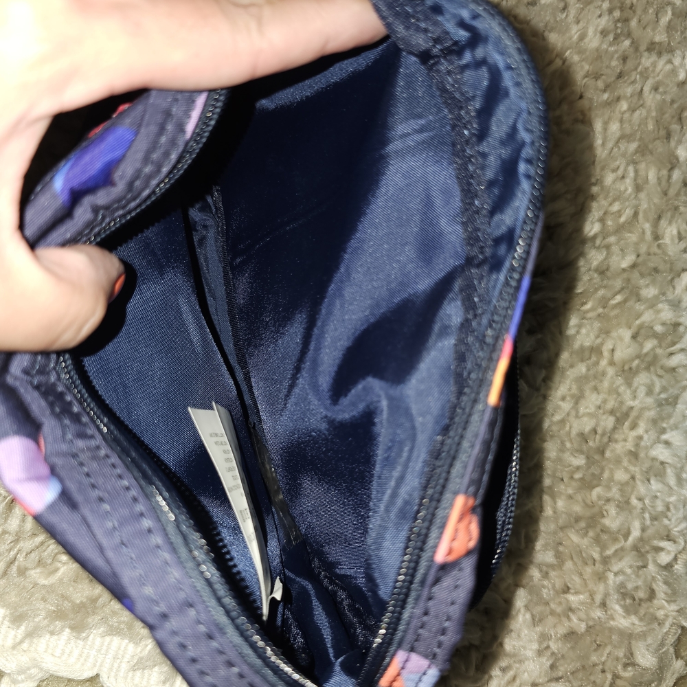 Chic Navy Crossbody Bag with Colorful Accents